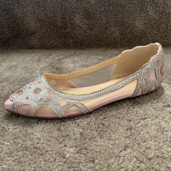 XYD Women Elegant Pointed Toe Rhinestone Flats - Picture 8 of 14